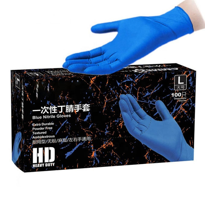 S M L青い粉の自由で使い捨て可能なExamationのニトリルの手袋の外科手袋4