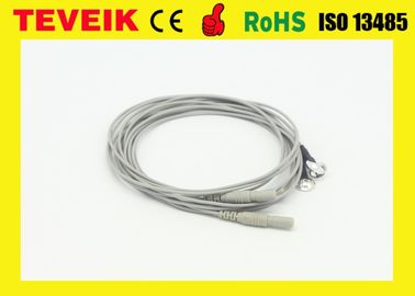 純粋な銀製の電極を搭載するNeurofeedback DIN1.5のソケットEEGの電極ケーブル、TPU材料の工場価格