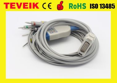 福田Denshi 10の鉛EKGケーブル、FX-7402のDIN 3.0 IEC 4.7Kのオームの抵抗器を搭載するFX-4010 ECGケーブル