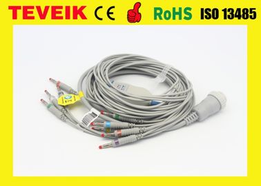 Kenz 10の鉛EKGケーブル、抵抗器のない103/106のecg忍耐強いケーブルおよびリード線円形16pin