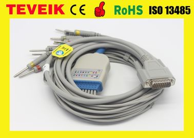 Edan EKGケーブル、スナップ、DB 15ピン10導線の電極、ECG EKG 12チャネル