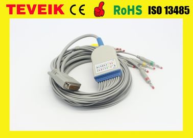 SE-12のためのEdan EKGケーブルはSE-3 SE-601A MS1-106902 DB 15pinのバナナ4.0を表現します