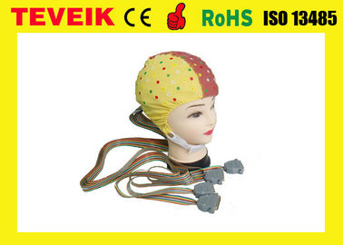 再使用可能なEEG Machine128は錫の電極、CFDAの標準を搭載する黄色いEEGの頭骨の帽子を導きます